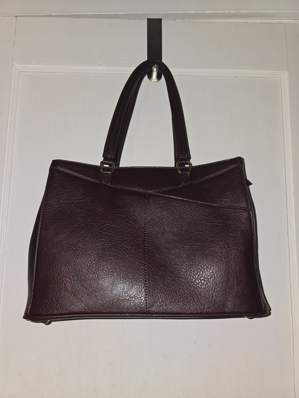NWOT Burgundy Faux Leather Tote
